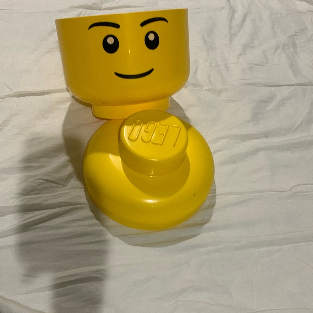 Lego Box Head. 9.5” inches long. Yellow and Black